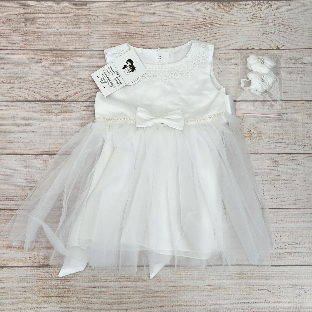 Xangirl Baby Girl Dress Formal Flower Toddler Baptism Christening Tutu Dress 24M